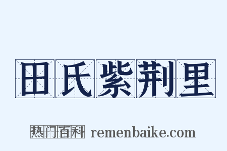 田氏紫荆里是什么意思的图片